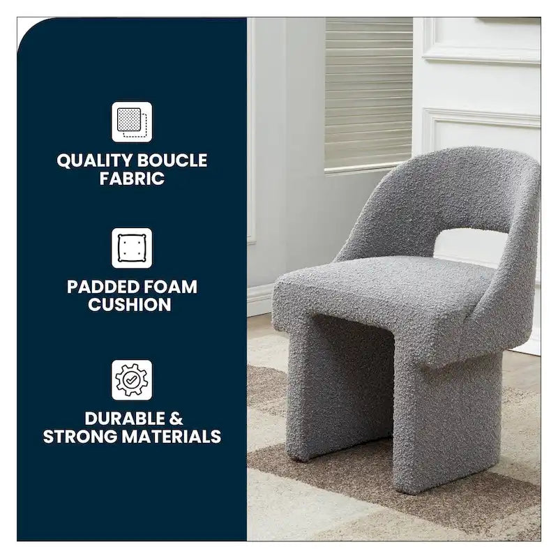 Ensemble de 2 fauteuils d'appoint modernes et élégants en tissu bouclé, avec structure en MDF, pour la maison, le bureau, le salon et la chambre.