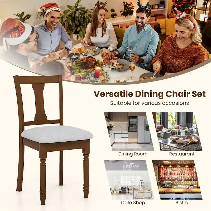 Ensemble de 4 chaises de salle à manger en bois rembourrées Gymax avec espace de rangement intégré à l'assise