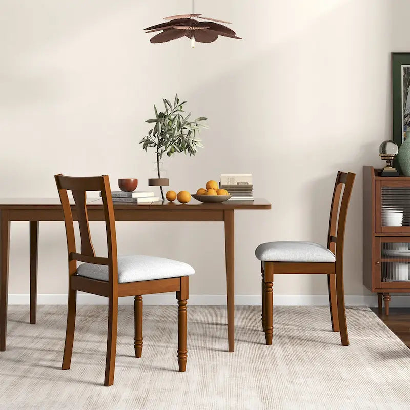 Ensemble de 4 chaises de salle à manger en bois rembourrées Gymax avec espace de rangement intégré à l'assise