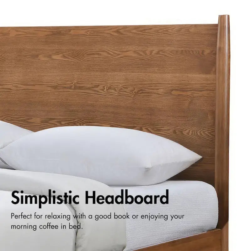 Ensemble de chambre à coucher plateforme 4 pièces Beau Midcentury en bois de noyer de Furniture of America