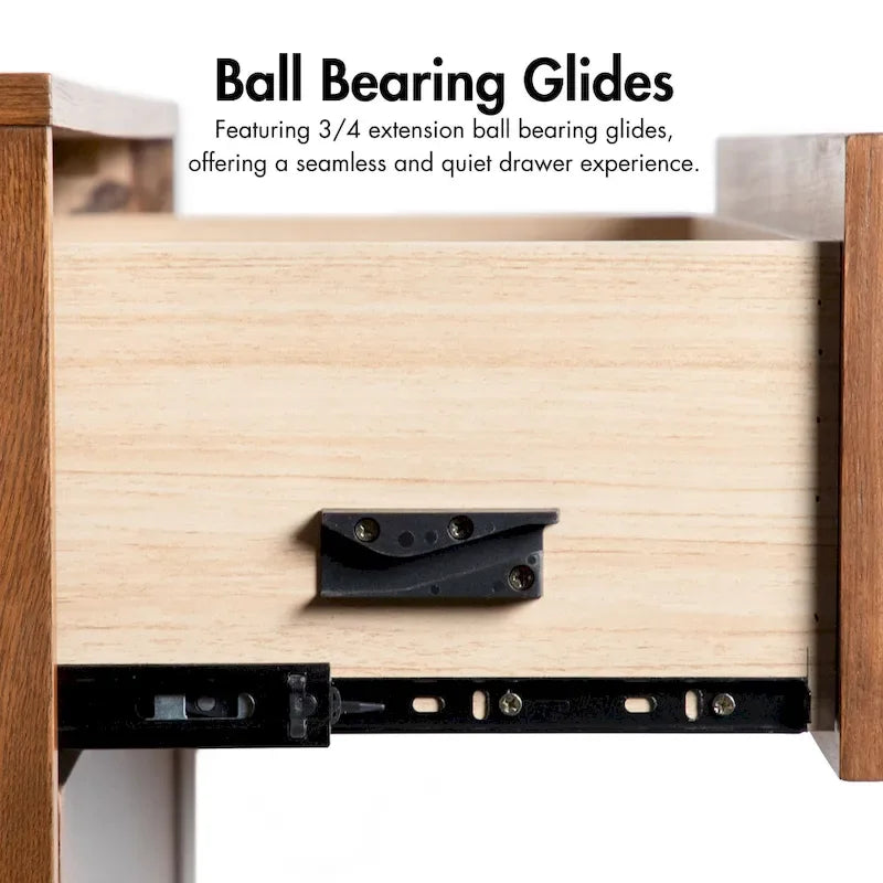 Ensemble de chambre à coucher plateforme 4 pièces Beau Midcentury en bois de noyer de Furniture of America