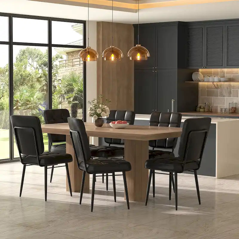 Ensemble de 2/4/6/8 chaises de salle à manger modernes, chaises de cuisine rembourrées avec coussin épais pour salle à manger