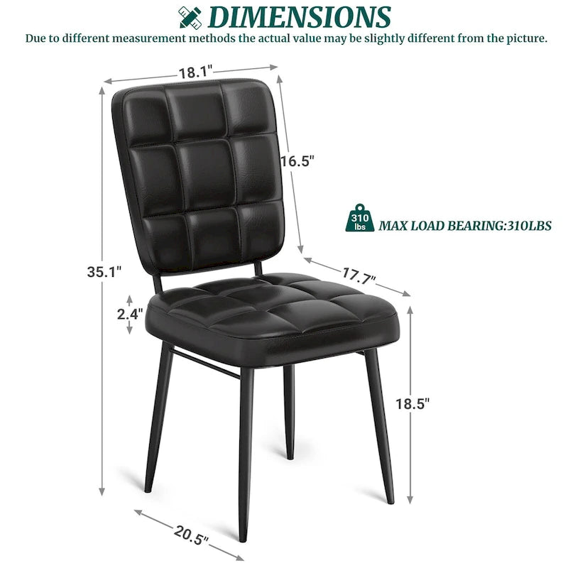 Ensemble de 2/4/6/8 chaises de salle à manger modernes, chaises de cuisine rembourrées avec coussin épais pour salle à manger