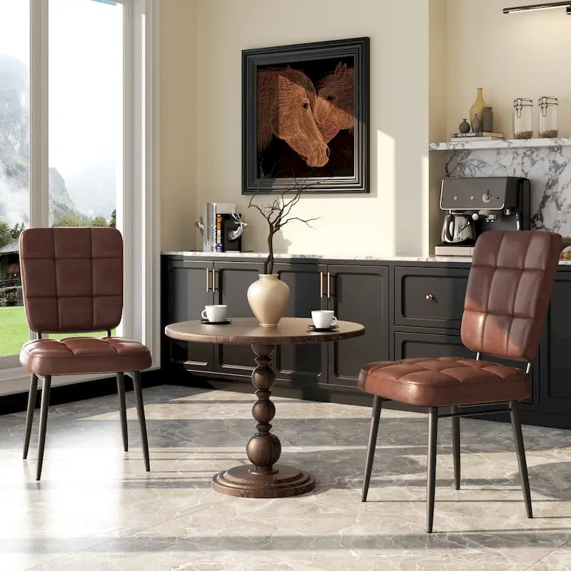 Ensemble de 2/4/6/8 chaises de salle à manger modernes, chaises de cuisine rembourrées avec coussin épais pour salle à manger