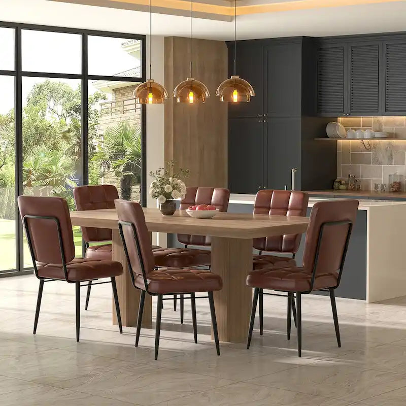 Ensemble de 2/4/6/8 chaises de salle à manger modernes, chaises de cuisine rembourrées avec coussin épais pour salle à manger