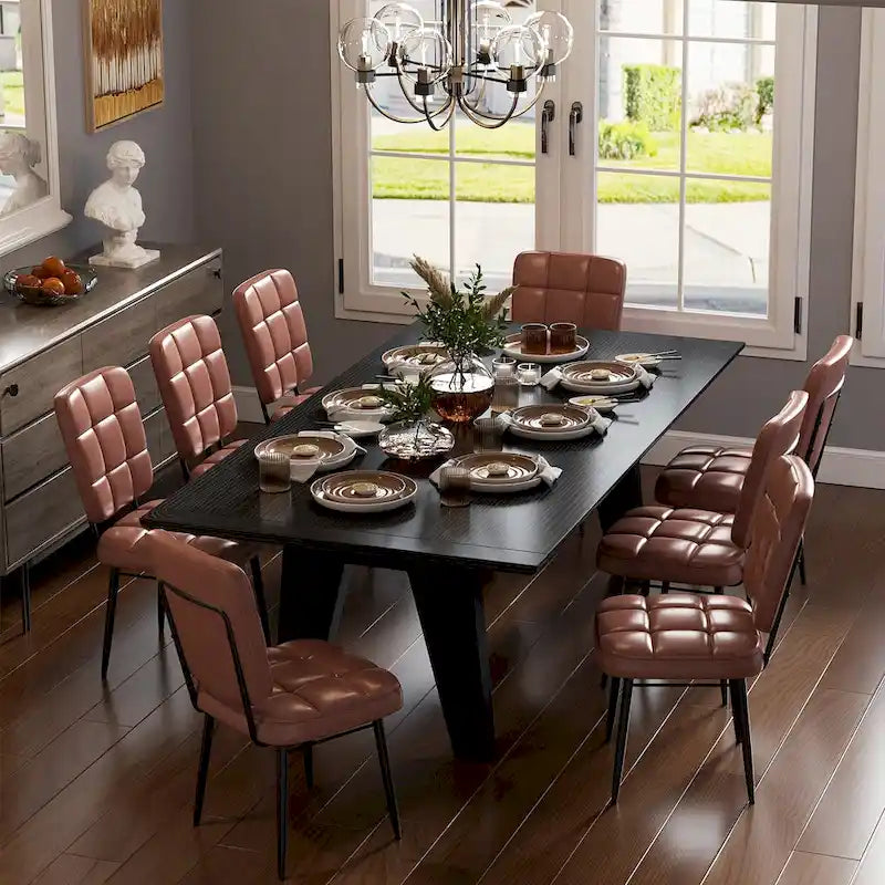 Ensemble de 2/4/6/8 chaises de salle à manger modernes, chaises de cuisine rembourrées avec coussin épais pour salle à manger