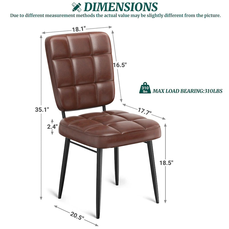 Ensemble de 2/4/6/8 chaises de salle à manger modernes, chaises de cuisine rembourrées avec coussin épais pour salle à manger