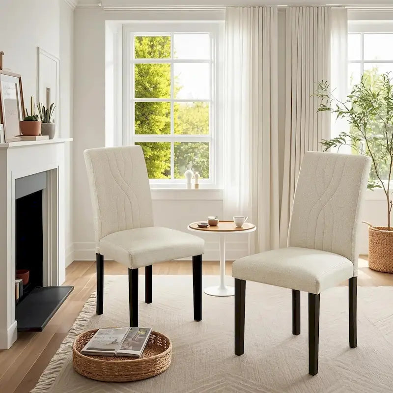 Ensemble de 2/4/6 chaises de salle à manger rembourrées VECELO, chaises de salle à manger/cuisine en tissu, chaises de salle à manger de style Parson