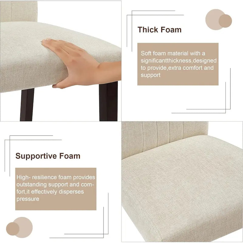 Ensemble de 2/4/6 chaises de salle à manger rembourrées VECELO, chaises de salle à manger/cuisine en tissu, chaises de salle à manger de style Parson