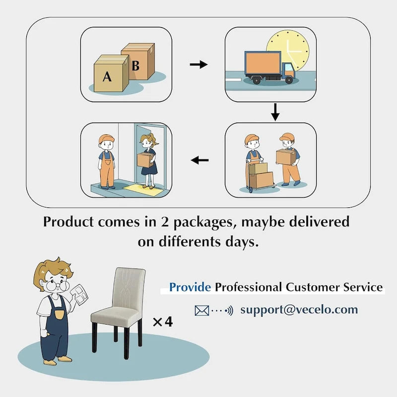 Ensemble de 2/4/6 chaises de salle à manger rembourrées VECELO, chaises de salle à manger/cuisine en tissu, chaises de salle à manger de style Parson