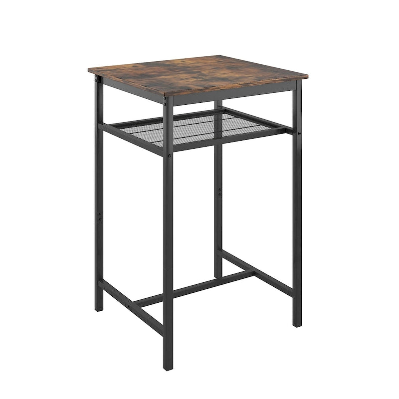 Ensemble de salle à manger moderne 3 pièces avec table carrée, cloison et 2 tabourets de bar
