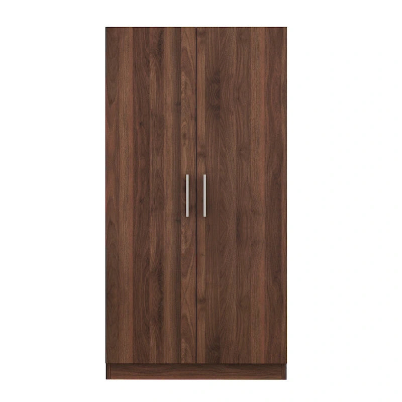 Armoire rustique en bois à 2 portes de 31,5 pouces avec tringle et 3 étagères de rangement pour chambre à coucher