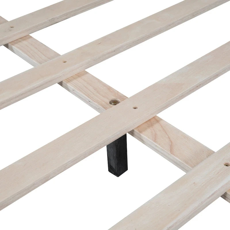 Cadre de lit plateforme en velours Queen Size avec éclairage LED et tête de lit couleur biscuit