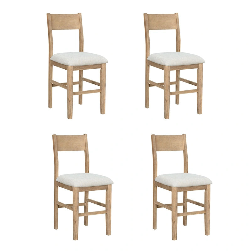 Ensemble de salle à manger de style ferme marron, 5 pièces, hauteur comptoir, avec 4 chaises