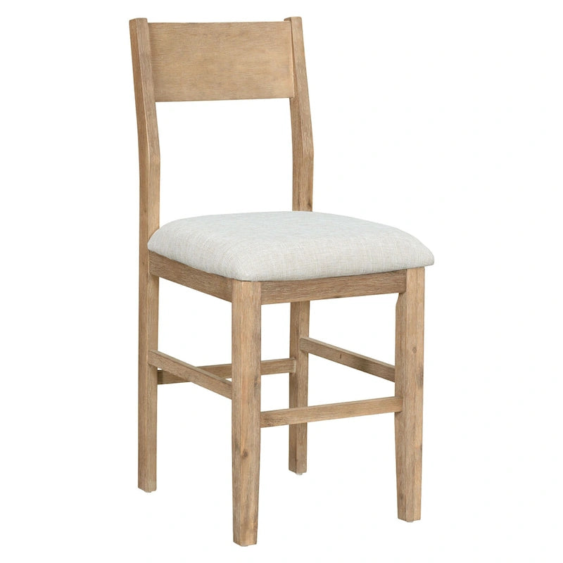 Ensemble de salle à manger de style ferme marron, 5 pièces, hauteur comptoir, avec 4 chaises