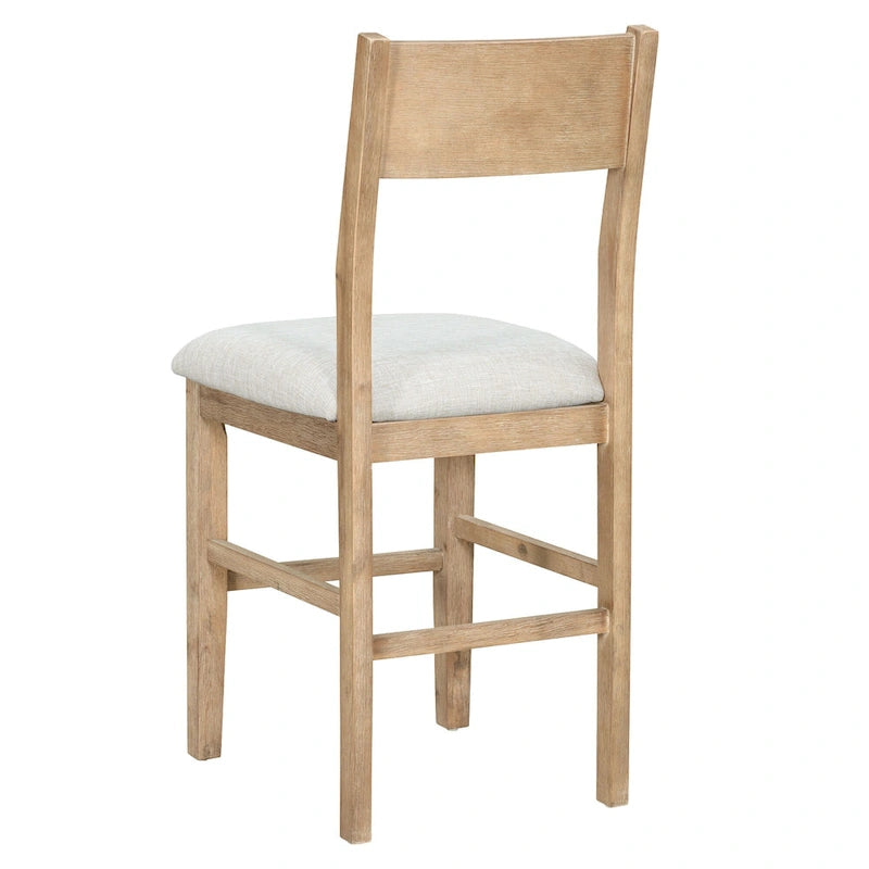 Ensemble de salle à manger de style ferme marron, 5 pièces, hauteur comptoir, avec 4 chaises