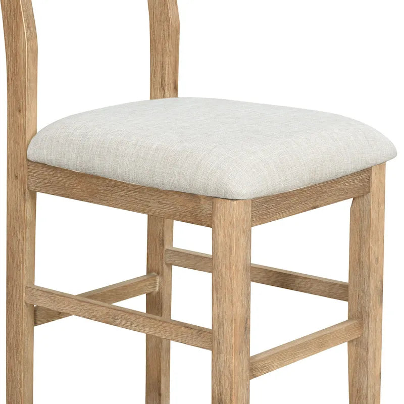 Ensemble de salle à manger de style ferme marron, 5 pièces, hauteur comptoir, avec 4 chaises
