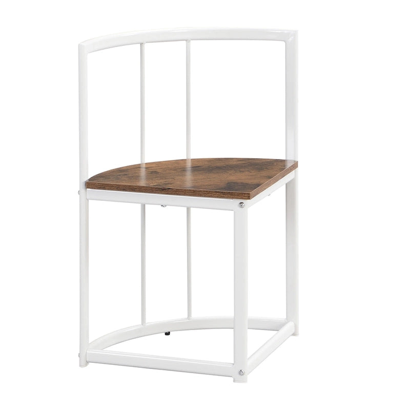 Ensemble de salle à manger moderne 7 pièces avec structure en métal, comprenant une table demi-ronde et 6 chaises.