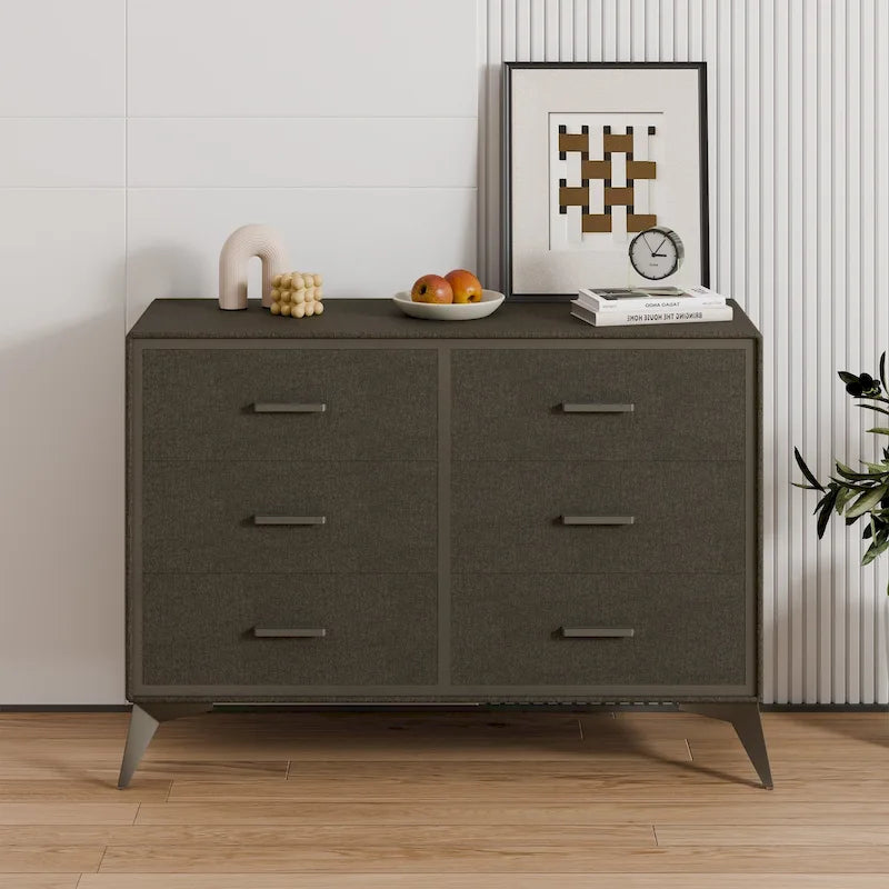 Commode de rangement en tissu avec structure métallique et tiroir