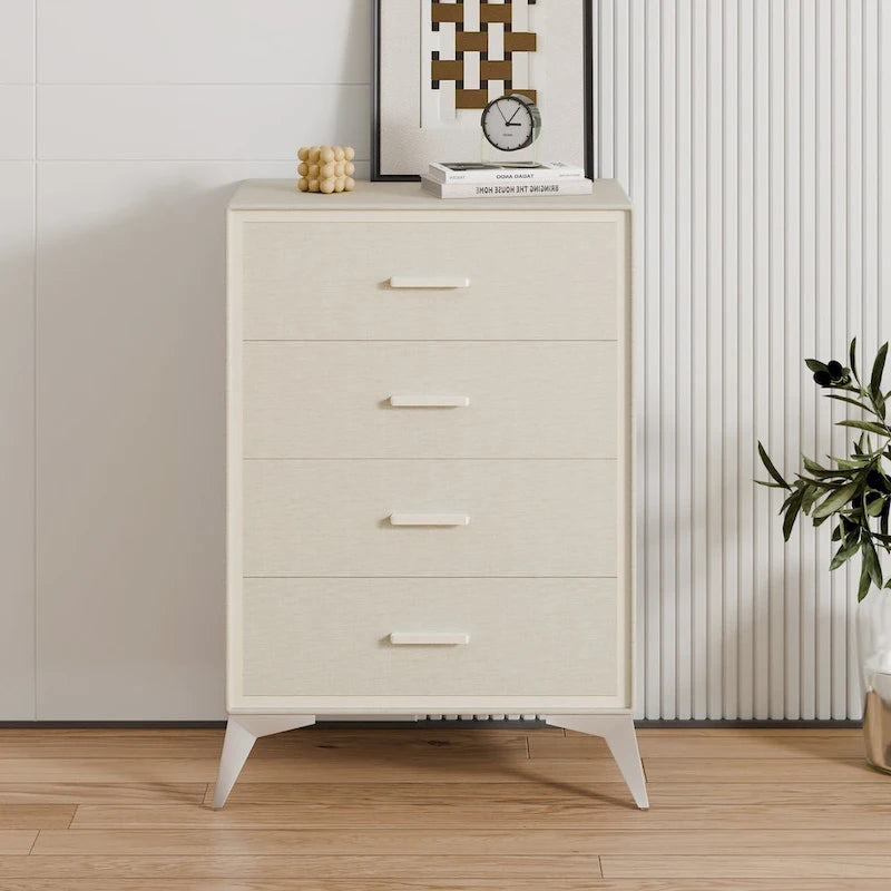 Commode de rangement en tissu avec structure métallique et tiroir