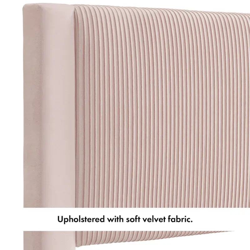 Lit plateforme moderne Alyssa de Furniture of America, recouvert de velours, avec tête de lit capitonnée et sommier à lattes en bois