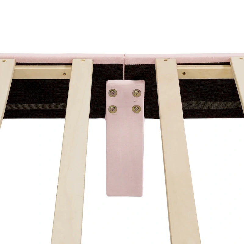 Lit plateforme moderne Alyssa de Furniture of America, recouvert de velours, avec tête de lit capitonnée et sommier à lattes en bois