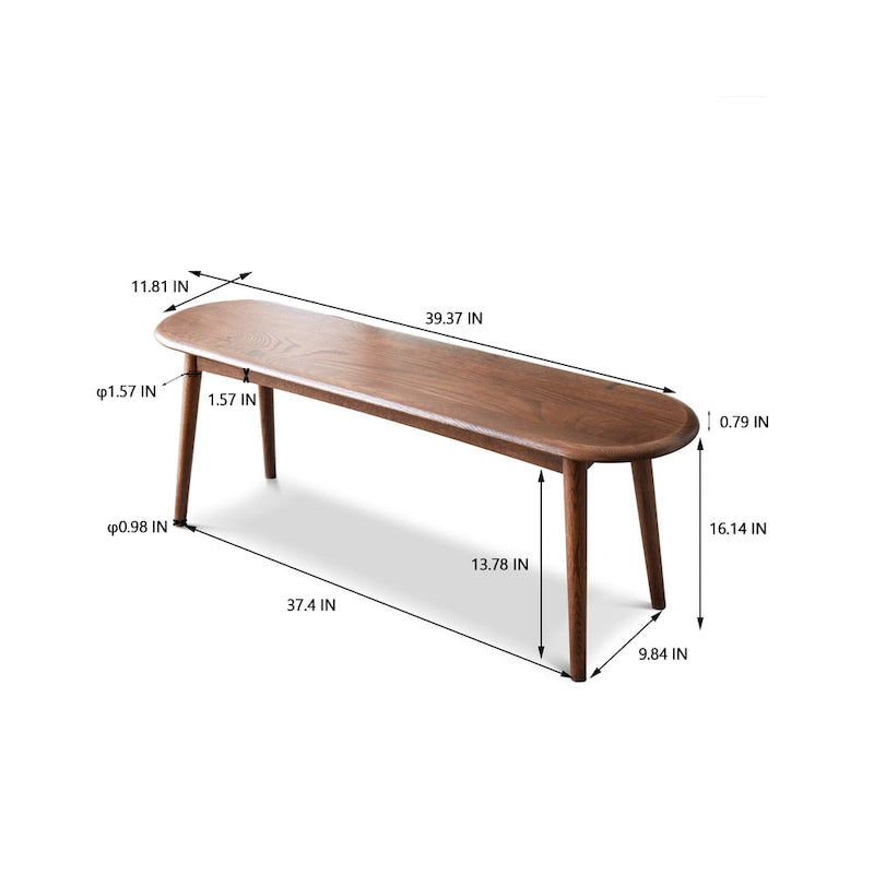 Banc de salle à manger en chêne naturel