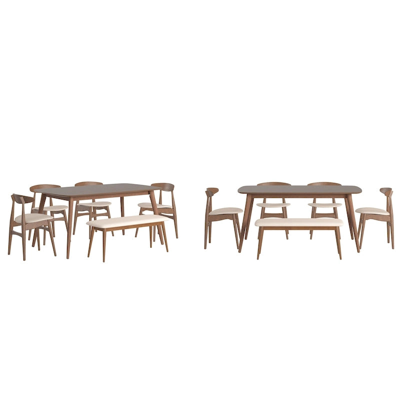 Ensemble de salle à manger conique Ribe de style moderne du milieu du siècle