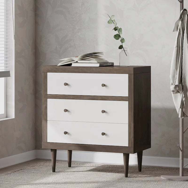 Commode Nystrom à 3 tiroirs, style moderne du milieu du siècle, par Christopher Knight Home