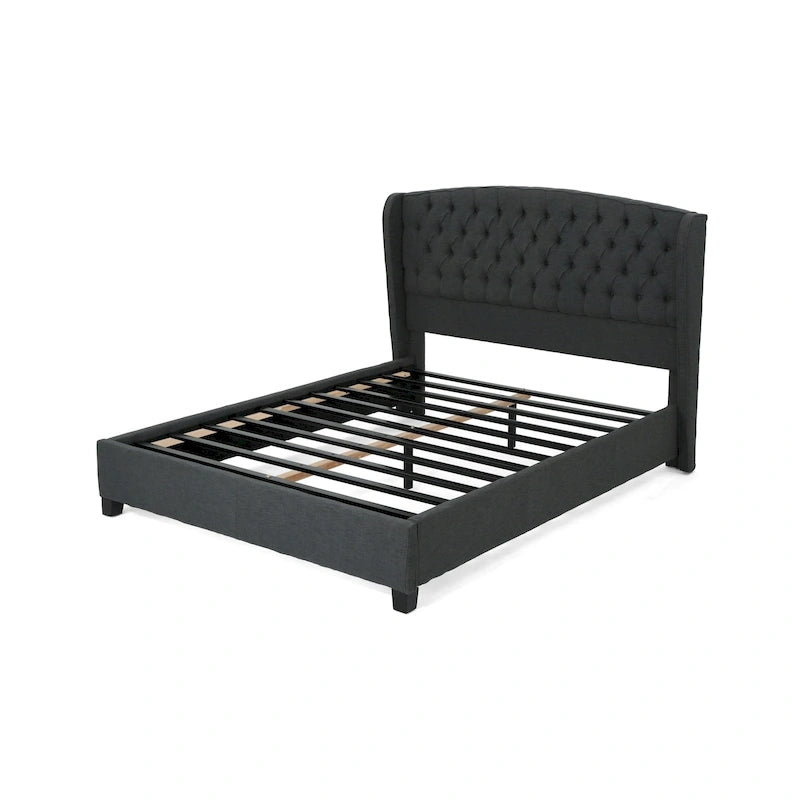 Lit plateforme King à profil bas rembourré Virago par Christopher Knight Home