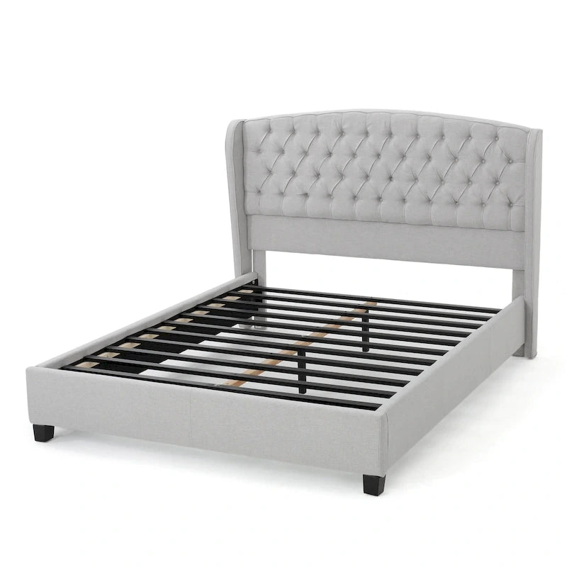 Lit plateforme King à profil bas rembourré Virago par Christopher Knight Home