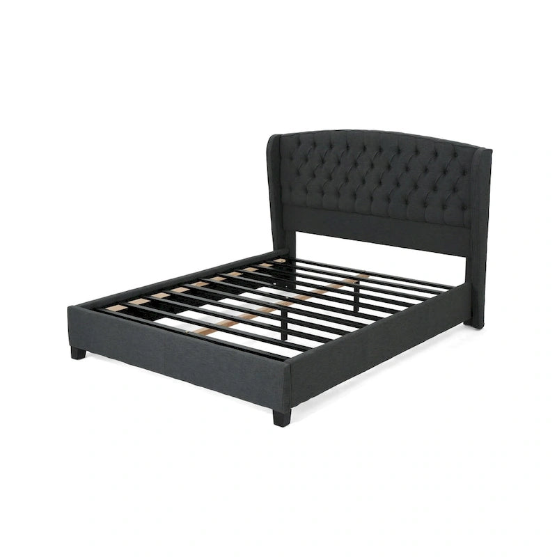 Lit plateforme King à profil bas rembourré Virago par Christopher Knight Home