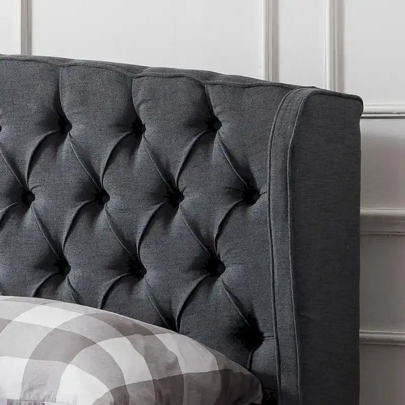 Lit plateforme King à profil bas rembourré Virago par Christopher Knight Home