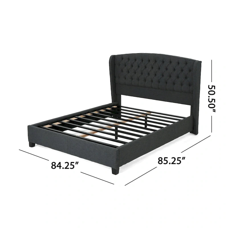 Lit plateforme King à profil bas rembourré Virago par Christopher Knight Home