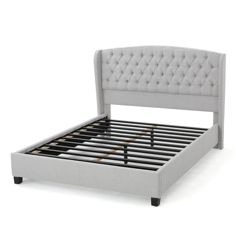 Lit plateforme King à profil bas rembourré Virago par Christopher Knight Home