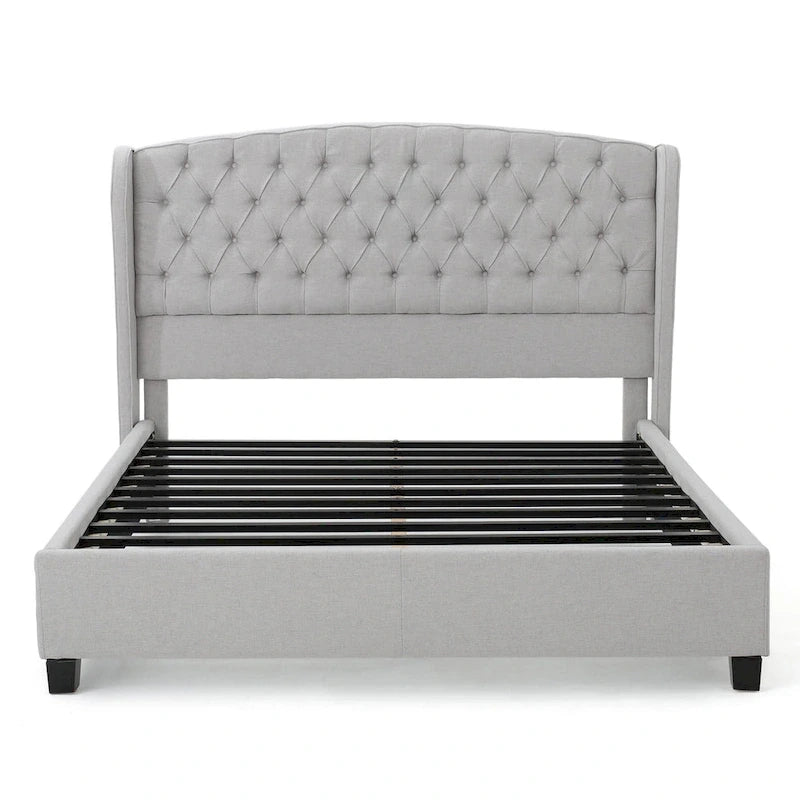 Lit plateforme King à profil bas rembourré Virago par Christopher Knight Home
