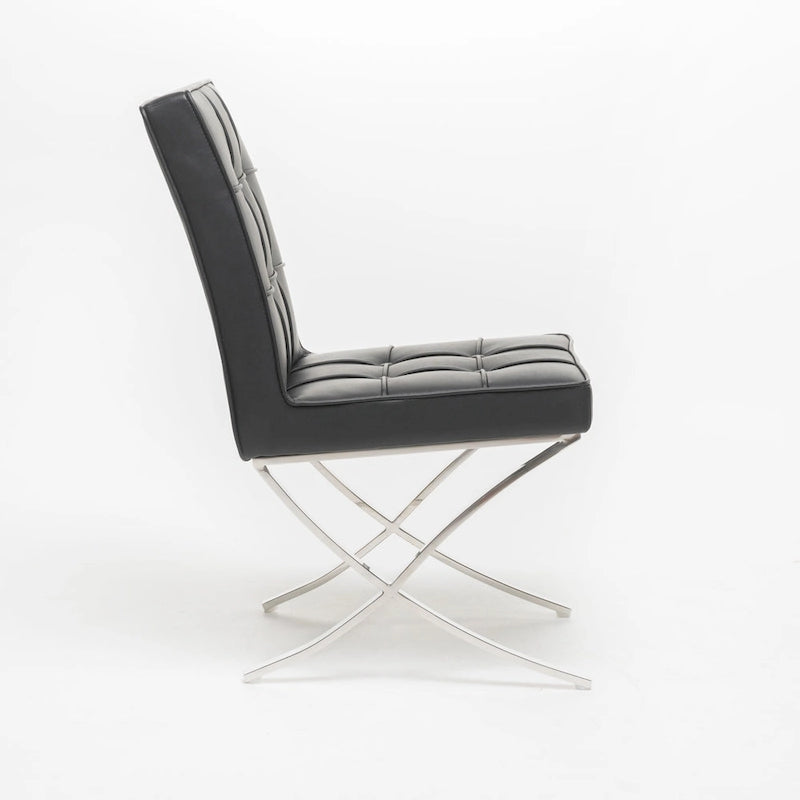 Chaises de salle à manger Milania modernes en cuir capitonné (lot de 2) par Christopher Knight Home