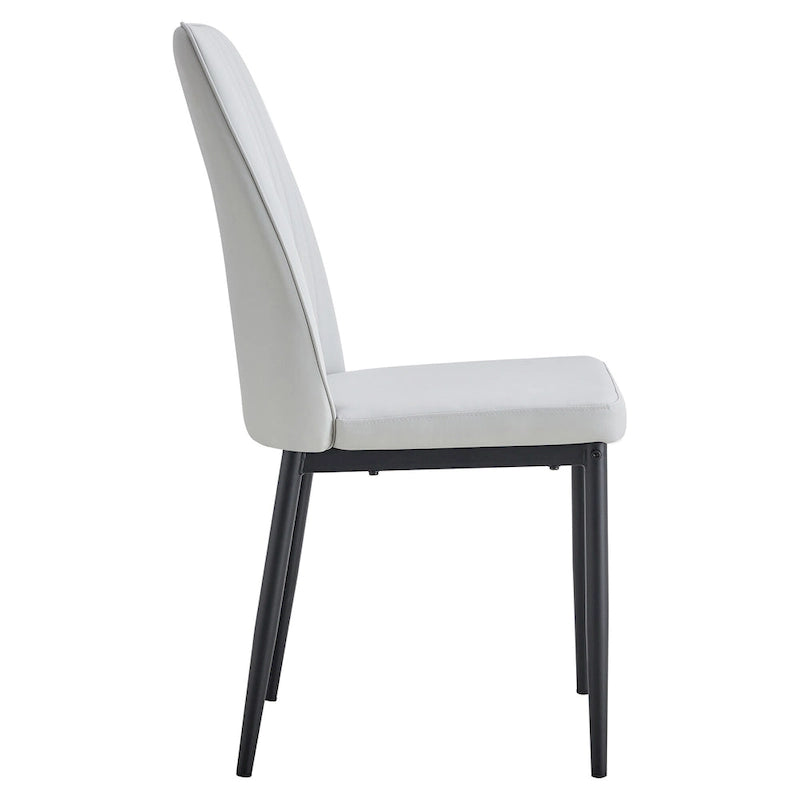 Ensemble de 4 chaises de salle à manger, assise rembourrée confortable, pieds en métal, dossier incurvé