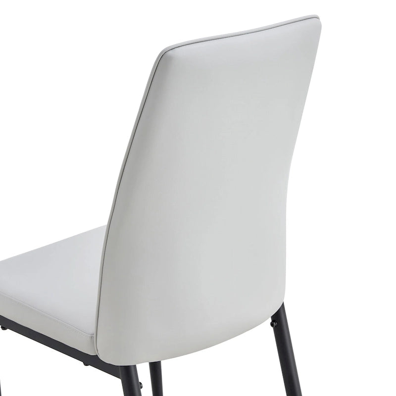 Ensemble de 4 chaises de salle à manger, assise rembourrée confortable, pieds en métal, dossier incurvé