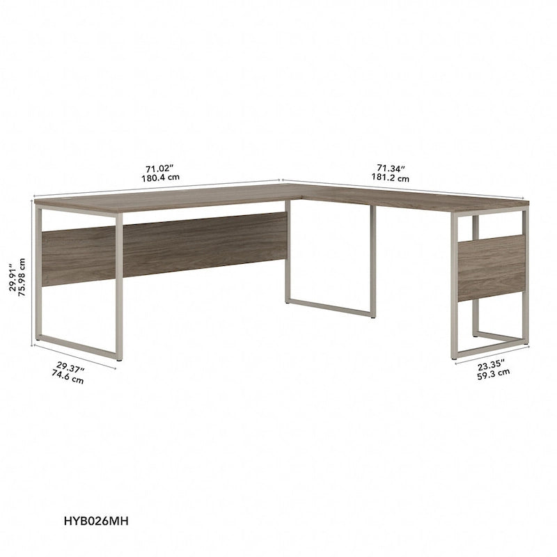 Bureau hybride en forme de L (72 po x 30 po) de Bush Business Furniture