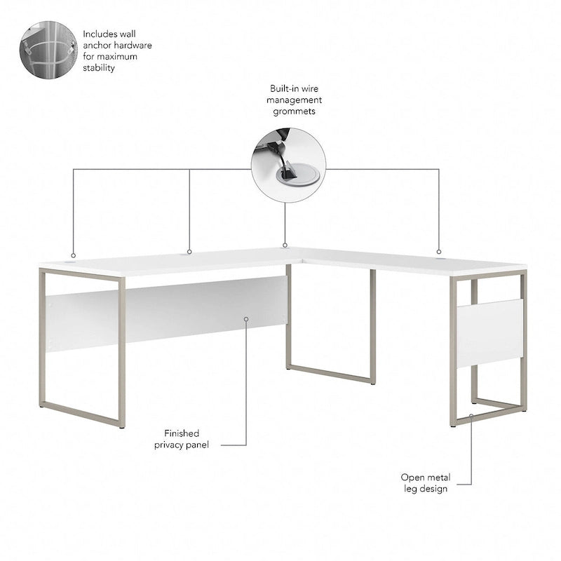 Bureau hybride en forme de L (72 po x 30 po) de Bush Business Furniture