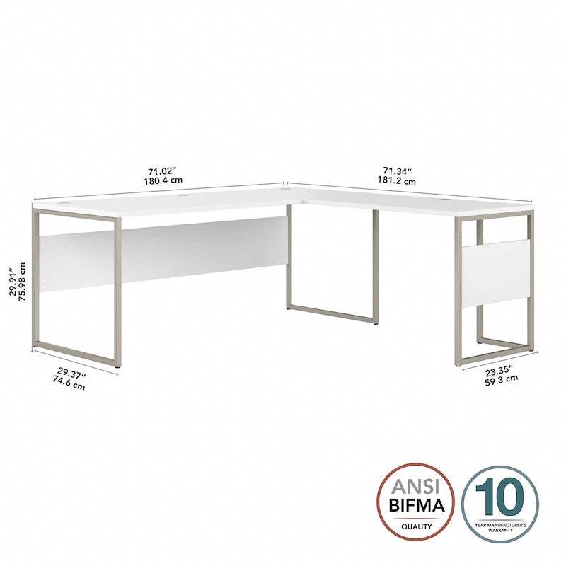 Bureau hybride en forme de L (72 po x 30 po) de Bush Business Furniture