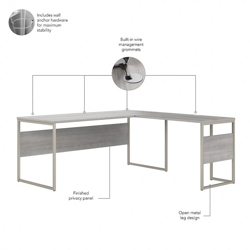 Bureau hybride en forme de L (72 po x 30 po) de Bush Business Furniture