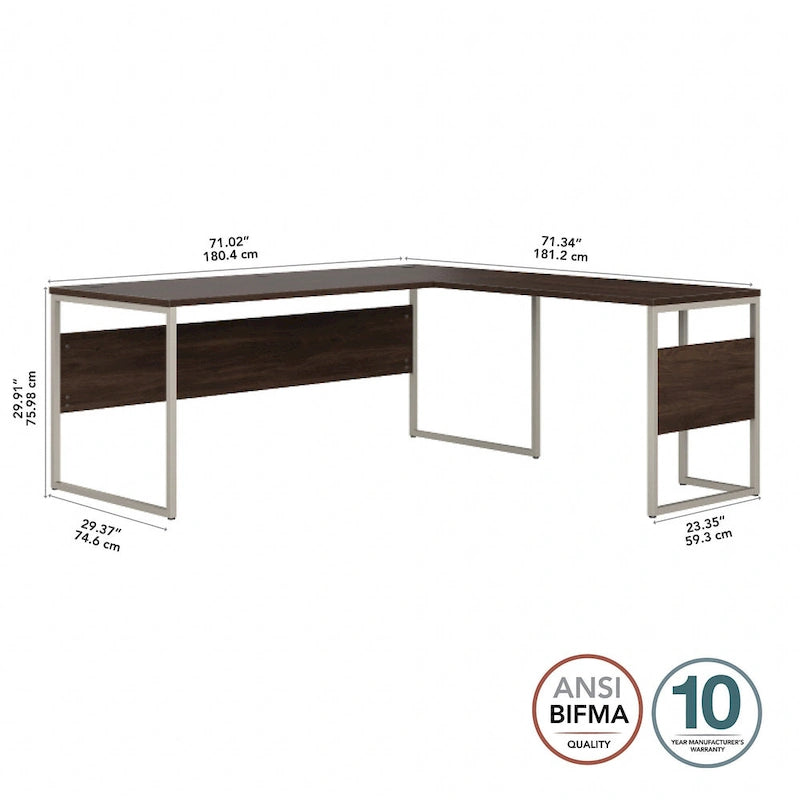 Bureau hybride en forme de L (72 po x 30 po) de Bush Business Furniture