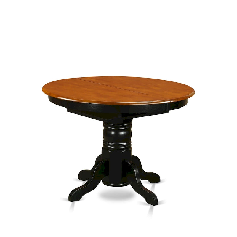 Table de cuisine/salle à manger East West Furniture, plateau ovale à rallonge papillon et pieds piédestal - Table en bois massif (finition au choix)