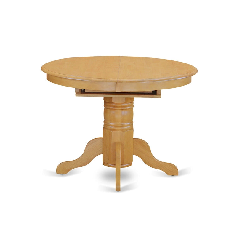 Table de cuisine/salle à manger East West Furniture, plateau ovale à rallonge papillon et pieds piédestal - Table en bois massif (finition au choix)
