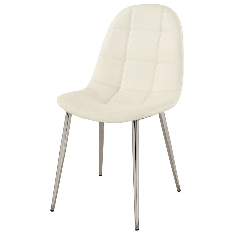 Chaise de salle à manger Somette Dolores blanche à dossier rembourré (ensemble de 4)