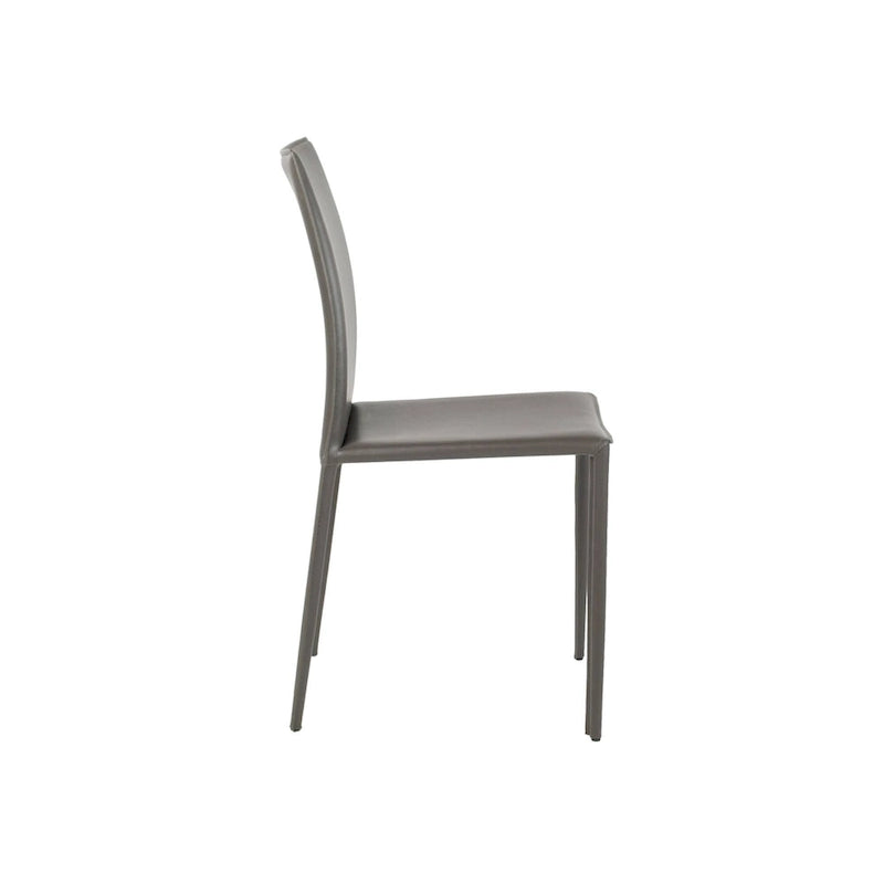 Chaise de salle à manger Lynda en cuir reconstitué, style moderne du milieu du siècle