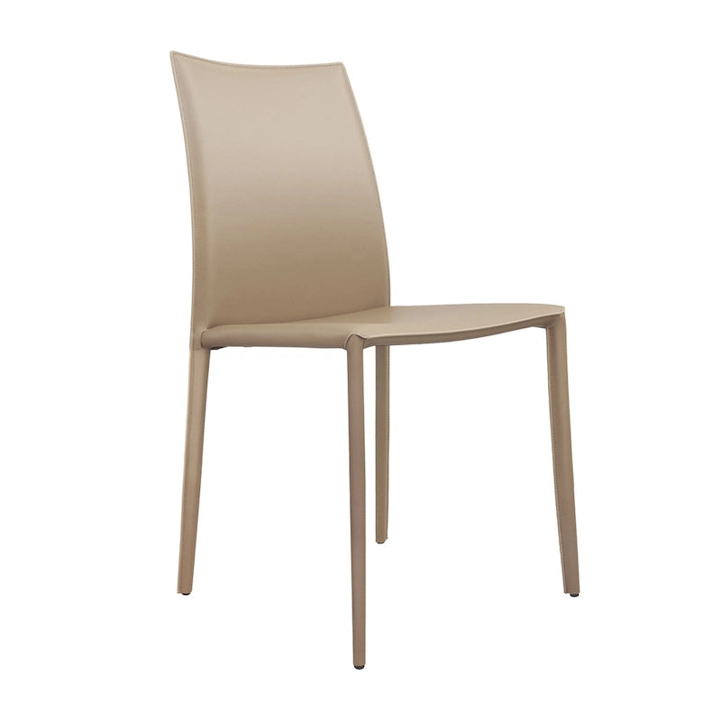 Chaise de salle à manger Lynda en cuir reconstitué, style moderne du milieu du siècle