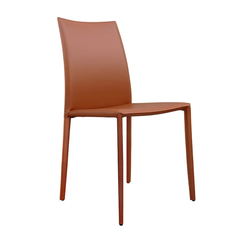 Chaise de salle à manger Lynda en cuir reconstitué, style moderne du milieu du siècle